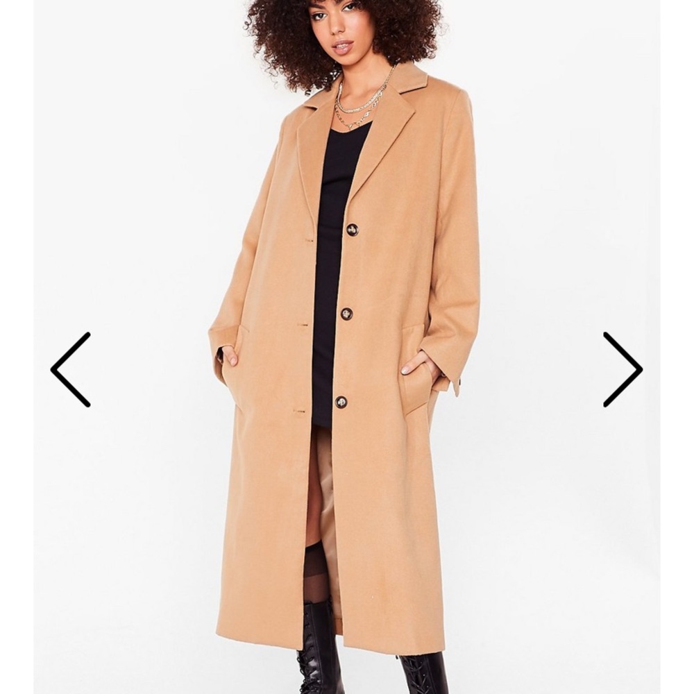 Nasty Gal Faux Wool Longline Coat